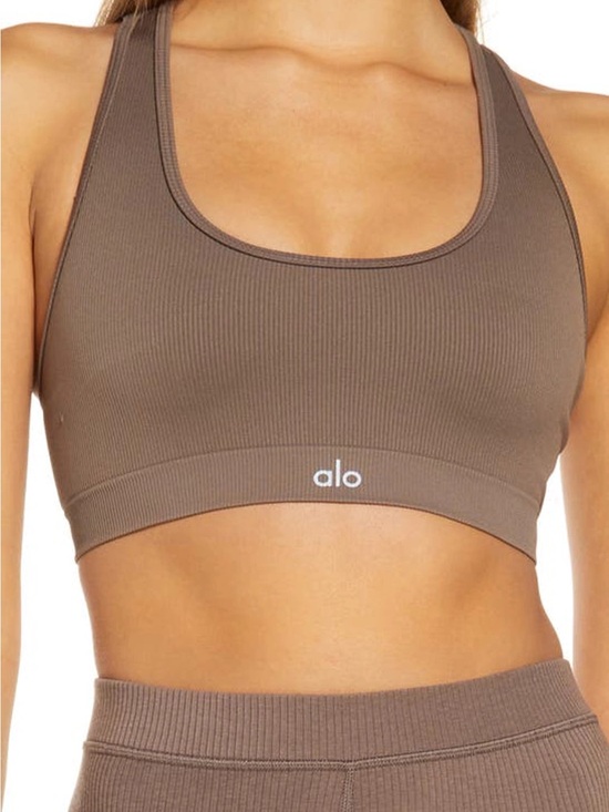ALO Yoga Other - Alo Seamless Ribbed Racerback Sports Bra - HOT COCOA XS